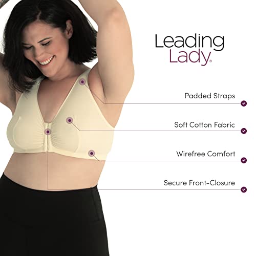 Leading Lady Meryl Cotton Front-Closure Comfort & Sleep Bra - Comfy Cotton Sleep And Leisure Bras For Women. #TOP4