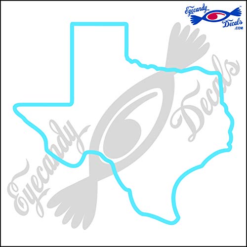 Image of Texas State Outline 6 INCH Decal Sticker Light Blue