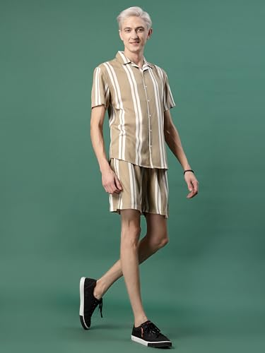 Image of Rigo Printed Co-Ord Set for Men's | Casual Shirt & Shorts Night Suit Set | Lounge-wear Nightdress Pajama Set for Men's | Night Wear, Beach Wear, Vacation Wear Outfit