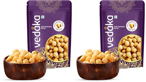 Image of Amazon Brand - Vedaka Premium Whole Macadamia Nuts | 250 Gram | Crunchy | Perfect For Guilt-Free Snacking (Pack of 2)