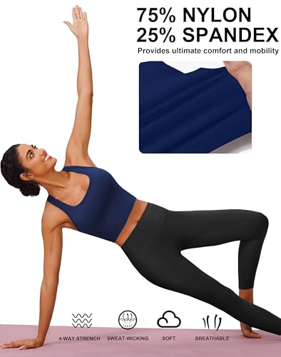 Image of PINSPARK Sports Bra Longline Racerback Tank Tops for Women Padded Workout Yoga Top