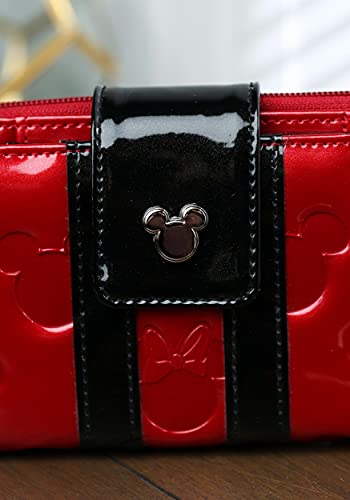 Disney Mickey and Minnie Embossed Wallet,Red and Black patent,One Size4