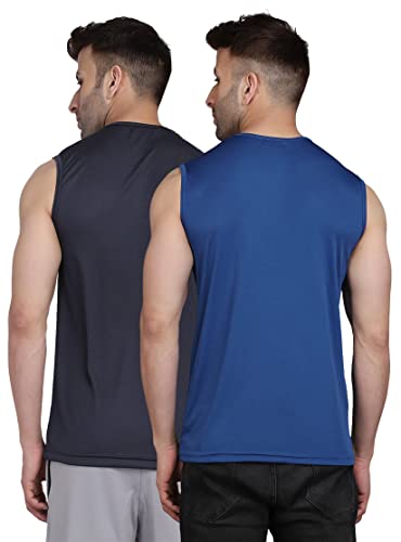 Image of Men's Regular Fit Sleeveless T-Shirt (Pack of 2)