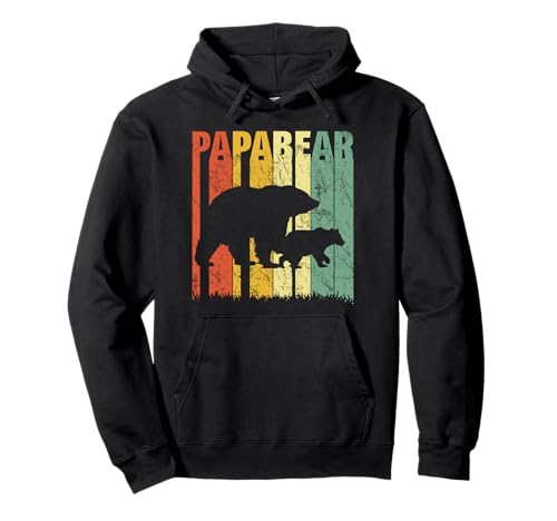 Papa Bear Vintage Retro 2021 Divertido Mejor Papá del Mundo Sudadera con Capucha