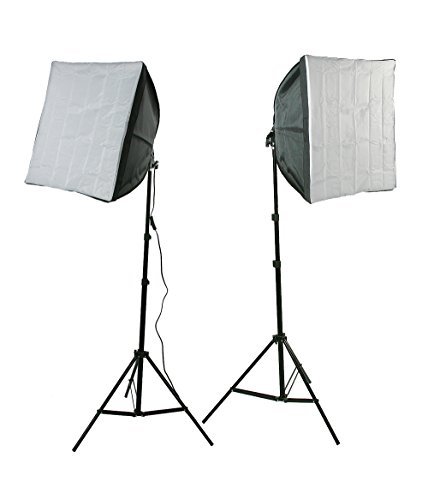 ePhotoInc Photography Video Studio Lighting Kit 2 EZ Softboxes Flourescent Photo Video Lighting
