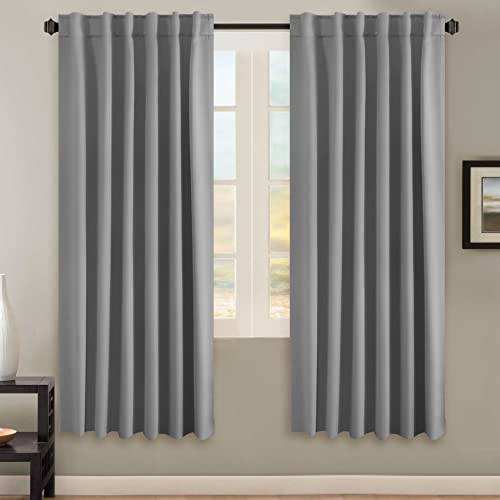 Image of H.VERSAILTEX Blackout Curtains Thermal Insulated Window Treatment Panels Room Darkening Blackout Drapes for Living Room Back Tab /Rod Pocket Bedroom Draperies, 52 x 72 Inch, Grey, 2 Panels