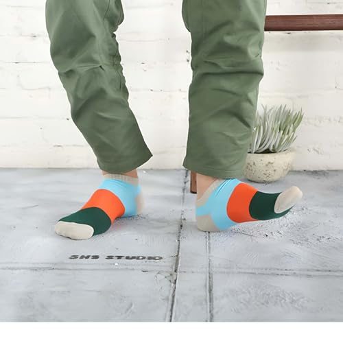 Image of MOMISY Men's Premium Cotton Cushion Ankle length Socks, (Multicolor) Pack of 5 (Free Size)