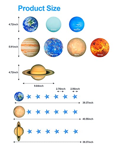 Solar System Decoration Banner, Eight Planet Garland With Blue Shimmer Star, Premium Paper Galaxy Outer Space Garland For Kids Bedroom Decor, Astronaut Birthday Party Supplies, Songtiy #TOP1