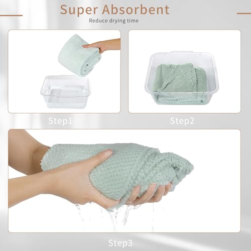 Image of Microfiber Hair Towel Quick Dry Hair Towel Hair Drying Towels Suitable for All Kinds of Hair Ultra Absorbent Long and Thick Hair 24X48inch Grey (1pcs)