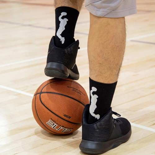 Image of ChalkTalkSPORTS Basketball Socks - Cushioned Mid-Calf Crew - Youth & Adult | Moisture-Wicking Performance Blend, Athletic Basketball Gear, Stay-Up Technology, Arch Support, Breathable, Boys and Men