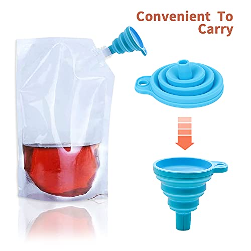Edevolution Flasks Liquor Cruise Pouch, Reusable Concealable Sneak Alcohol Travel Drinking Flask Kit Plastic Bags For (30 X 8 Oz + 2 Funnel) #TOP2
