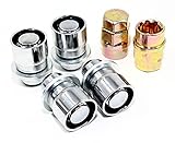 Set of 4 12x1.5 Veritek OE 1.47 Inch Mag Factory Style Replacement Chrome Lug Nut Wheel Locks with 2...