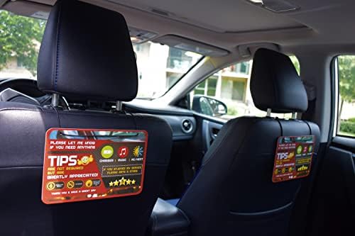 Five Star Accessories Rider-Share Sign for Driver - 5 Stars Tips Taxi Rating Appreciated Ride-Share Signs - Large 9x6 (Pack of 2)