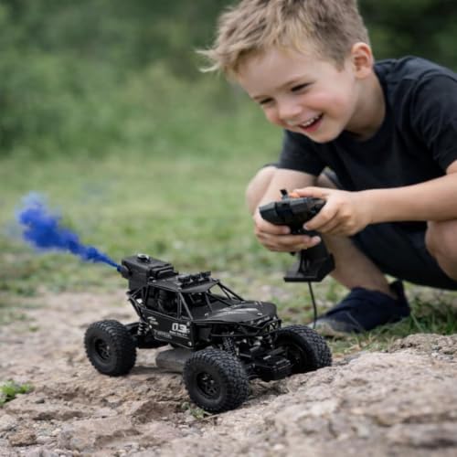 Image of Braintastic Rock Climbing RC Cart Off-Road Rock Crawler Truck Vehicle 2.4ghz 2wd 1: 20 Radio Remote Control Car Toys for Kids 5+ Years (Z Black)