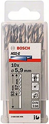 Bosch Professional 10 pcs. HSS-G Metal Drill Bit Set (for metal, Ø 1-10 mm, Robust Line, Accessory Drill Driver)