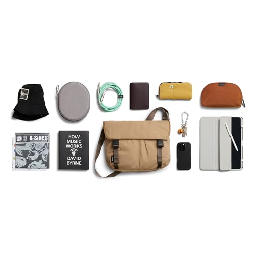 Bellroy Cinch Messenger (12 liter lightweight shoulder bag, water-resistant fabric, effortless organization) - SandDune
