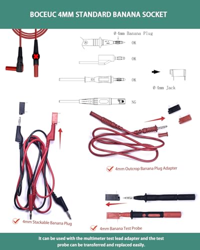 Image of 4mm Test Jack, Horizontal Straight PCB 4mm Banana Female Jack Test Socket Red + Black
