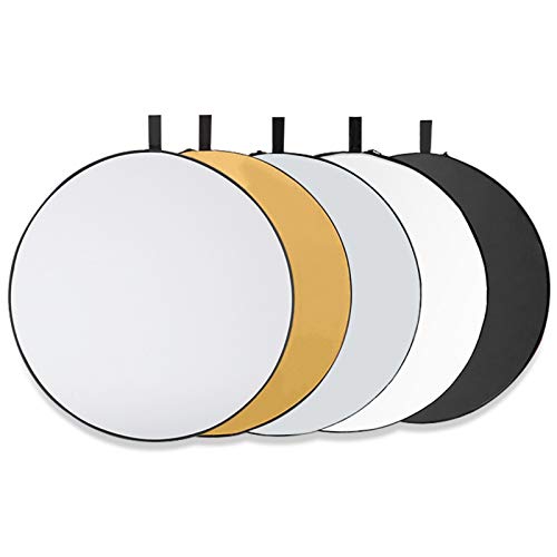 Tonsooze Fotografa Reflector de Luz 80CM 5 en 1 Reflectores Reflector Portatil Plegable Multi-disco Plegable con Asa Iluminacin Difusor para Fotografa de Estudio Iluminacin e Iluminacin Exterior