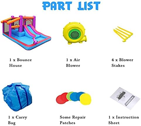 Miniatura 3 de TiliKuly Chico inflable toboganes acuáticos rebote casa con ventilador de 450 W púrpura inflable casa de rebote de agua para niños patio al aire