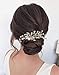 Produktbild Unicra Braut Hochzeit Haarkamm Silber Kristall Kopfschmuck Braut Perle Haarschmuck für Frauen und Mädchen