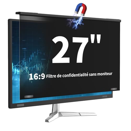 Filtre anti-lumière bleue pour écran 27 pouces, film magnétique anti-reflets et anti-rayures