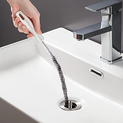 VIKSAUN 2 Pieces Sink Drain Cleaning Brush Waterpipe Overflow Cleaner Flexible Sewer Hair Catcher Household Sink Unblocker Tool Brush Pipe Dredging Cleaing Brush for Sink, Bath Plug, Sewer (2 Pcs)