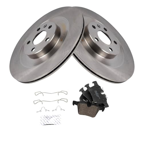 Image of TRQ Rear Brake Pad and Rotor Set Ceramic Compatible with 2016-2019 Volvo XC90