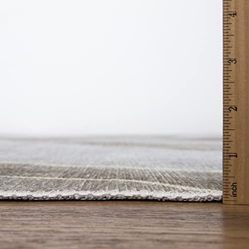 Bloom Rugs Caria Washable Non-Slip 7 Ft Runner - Ivory/Gold Modern Abstract Runner For Entryway, Hallway, Bathroom, And Kitchen - Exact Size: 2'6" X 7' #TOP6