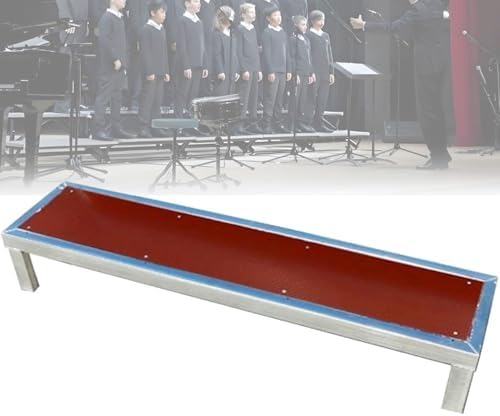 Red Choral Risers Steps - 1/2/3 Level Choir Stage, Tiered Tread Steps for Group Photos, Lectern Podium Stand, Classroom & Church Choir Singing Platform, 3-Layer Design