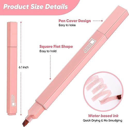 Image of 6 Pcs Aesthetic Cute Highlighters, Bible Pastel markers and Pens, No-Bleed School Supplies and Office Journal DIY Home Highlighters Pen,birthday return gifts for kids (Pack of 6), Multicolor
