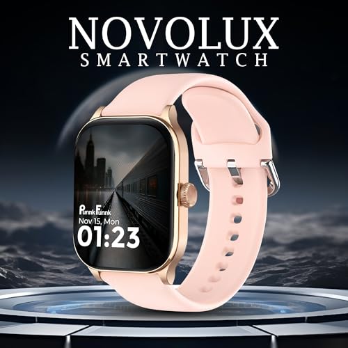 Image of PunnkFunnk NovoLux HD Display Smartwatch for Men & Women Answer /Make Calls, Heart Rate Monitor, 113+ Sports Modes, Step Counter, IP68 Waterproof, Compatible with Android & iOS(Pink)