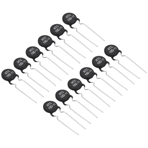 Image of PATIKIL NTC Thermistors Resistors, 12Pcs 10 Ohm 4A NTC10D-11 High Sensitivity Inrush Current Limiter Negative Temperature Coefficient Thermistor Temperature Sensor for Measure Temperature