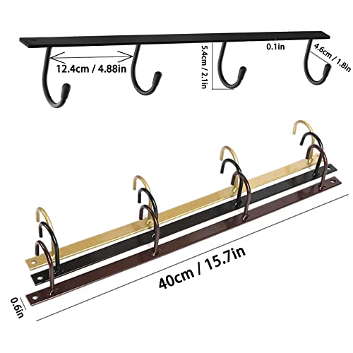 Yqboom Mug Hanger Under Cabinet 3 Pcs Metal Coffee Hooks Wall Mounted Coffee Cup Rack Mug Storage Organizer For Kitchen Dining Bar Black #TOP1