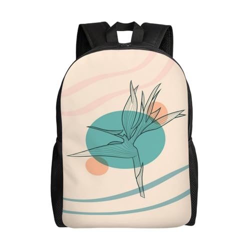 Minimalist Unisex 16 Inch Backpack Bird Line Art Shape Sleek Design for Simple Lifestyles Daily Carry & Errand