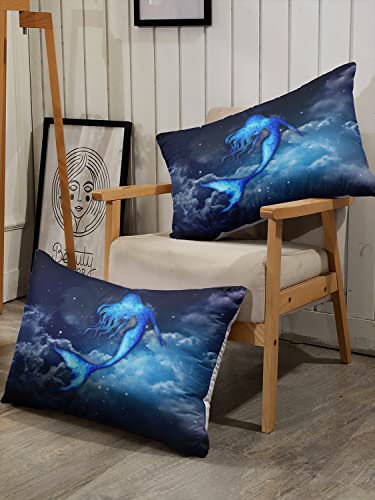 Cvhouse Mermaid Duvet Cover Twin Size,Sky Cloud Mermaid Bedding Set For Girls Kids Teens,Mermaid Comforter Cover,1 Duvet Cover 2 Pillowcases 3 Piece #TOP4