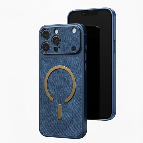 Image of amazon basics Converter Case for iPhone 15 Pro | Premium Protective Mag-Safe Cover | iPhone 17 Pro Series Style Design | in Built Camera Guard | Wireless Charging Compatible - Blue