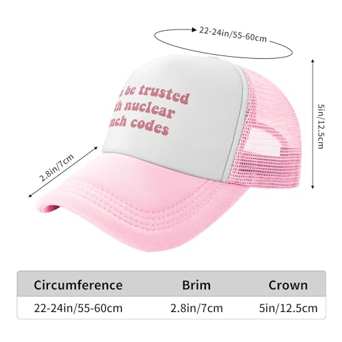 Image of Put It On My Boyfriends Tab Trucker Hats for Women Pink Men Humor Gift Pink Hats for Men