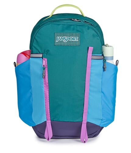 Image of JanSport 28L All Around Pack - 15 inch Laptop Sleeve, Emerald Pool | Versatile Rucksack w /Hydration Sleeve, Reflective Accents & Safety Whistle