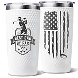 Amutta Best Dad By Par Golf Gifts for Dad - Cool Golf Mug Cup for Golfer, Men, Grandpa, Husband - 20oz Stainless Steel Insulated Coffee Tumbler, Birthday Fathers Day Christmas Presents