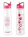 Aquamotiv Flip Straw 30 oz Inspirational Water Bottle + Goal Time Tracker + Motivational Quote - BPA Free with Bonus Printable Fitness Planner (Pink)