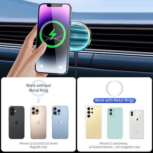 LUNQIN Car Magnetic Phone Mount for Subaru Forester 2019-2024 and Subaru Crosstrek 2018-2023 Auto Interior Accessories Best Cellphone Holder Fast 15W Wireless Charger Cell Phones Charging Screen Stand by LUNQIN - Used condition - Image 7