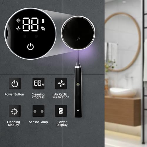 UV Desinfektions Zahnbürstenhalter mit Trocknen, Automatischer Sensor Bürste Halter, Elektrischer Zahnbürsten Desinfektionsmittel, Zahnbürste Sterilisator Organizer