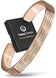 TheraCopper Copper Bracelet for Men & Women — 100% Pure Copper Bracelets — Raw, Solid & Uncoated Authentic Handmade Tibetan Bracelet Cuff Bangles (Horizon)