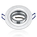 aros halogenos  POPP® Aro Orientable Redondo plata/blanco PRO GU10 ø94 Corte 78mm Aluminio Pack 2,5,10 (Pack 2, Plata)