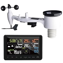ECOWITT Estación Meteorológica WS2910, 7 en 1 Sens...: Estación meteorológica multifuncional: la estación meteorológica Ecowitt WS2910 incluye una carcasa de sensor exterior 7 en 1 con energía solar inalámbrica y una consola de pantalla LCD a color. El sensor de clima exterior integrado recopila datos me...