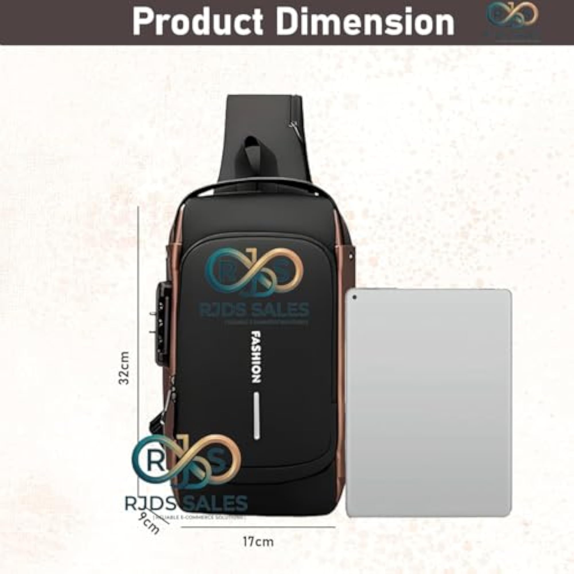 Waterproof Polyester Slim Unisex Crossbody Sling Bag
