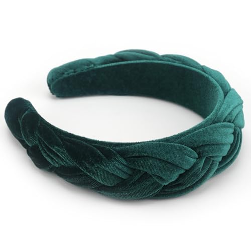 DRESHOW Samt Geflochtene Stirnband Damen Trachten Haarreif Breit Vintage Haare Bands Mode Stirnbänder für Damen