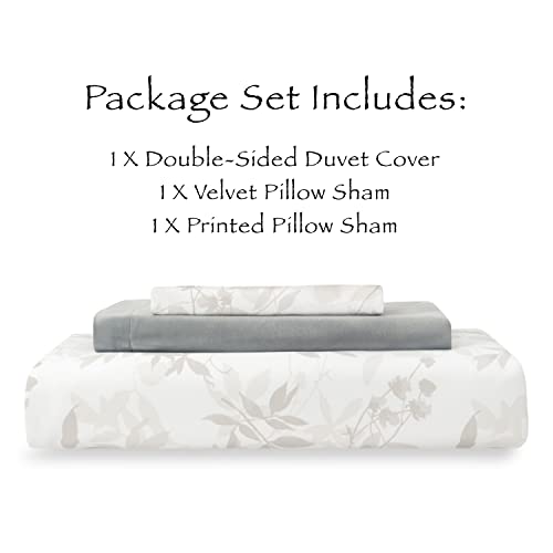 Chanasya FOLIAGE-SAGE-TWIN Premium 3-Piece Reversible Ultra Soft Brushed Microfiber Velvet Bedding Comforter Duvet Cover Set - Sage White Green Foliage Leaves Print thumb #4