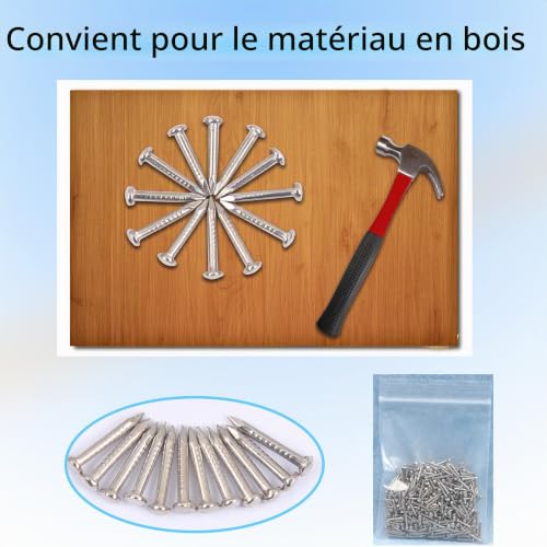 HVDHYY 500PCS Petits clous Rond Tête Petits Clous en Bois Boîtes Cécoratives Bricolage Accessoires Argentées 1.5 * 15mm – vue 4