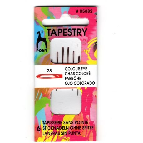 Pony Coded Eye Needles: Tapestry 28, Multi-Colour